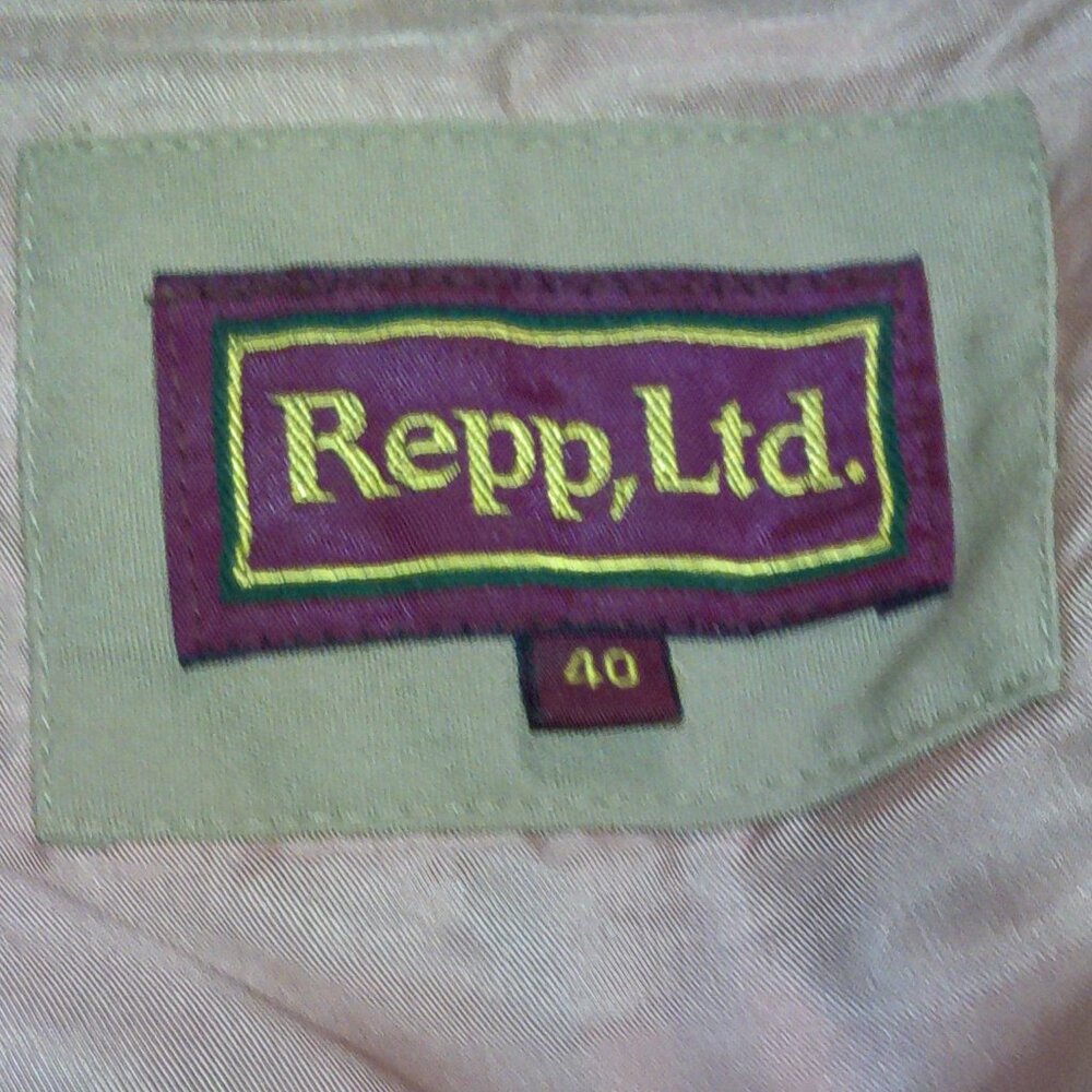 Vintage Repp Ltd Tan Trench Coat Mens 40 Plaid Lined Double Breasted Overcoat - Picture 3 of 4